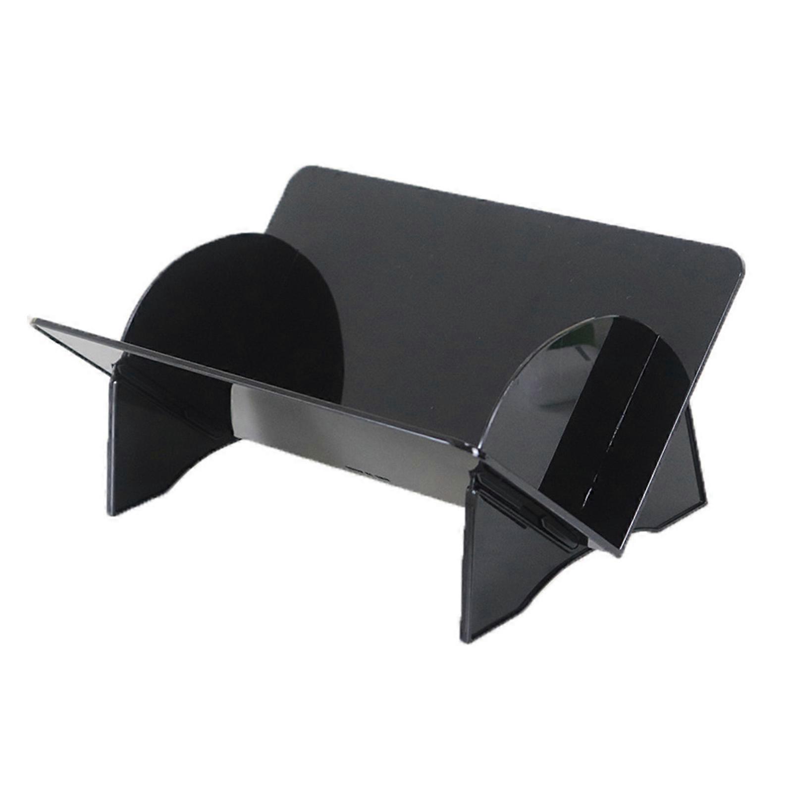 Desktop Small Bookshelf Organizer Simple Large Capacity Plastic Tilted Desk Book Storage Rack for Office Home Black