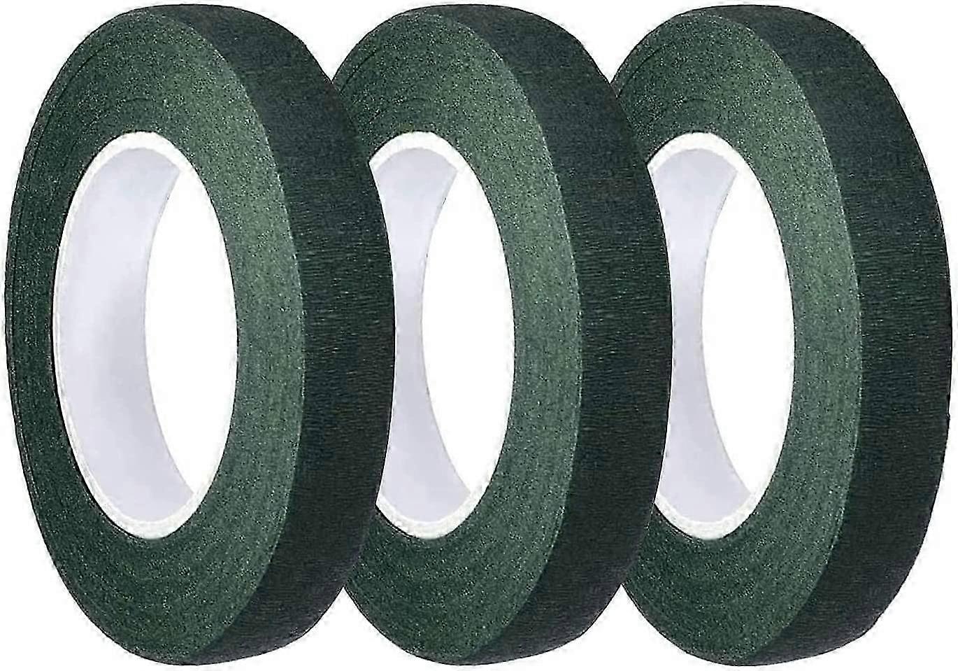 Paquet de 3 ruban vert fleuriste 1/2 pouce par 30m (vert foncé)