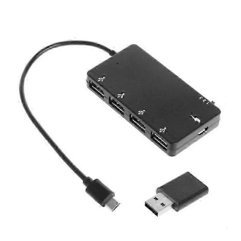 1 Set Micro-USB OTG 4 Port Hub Power Charging Adapter Cable for Smartphone Tablet High Speed
