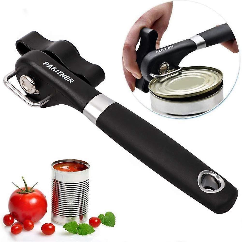 Manual Can Opener with Smooth Edge Cutting, Ergonomic Stainless Steel Safe Cut for Kitchen and Camping