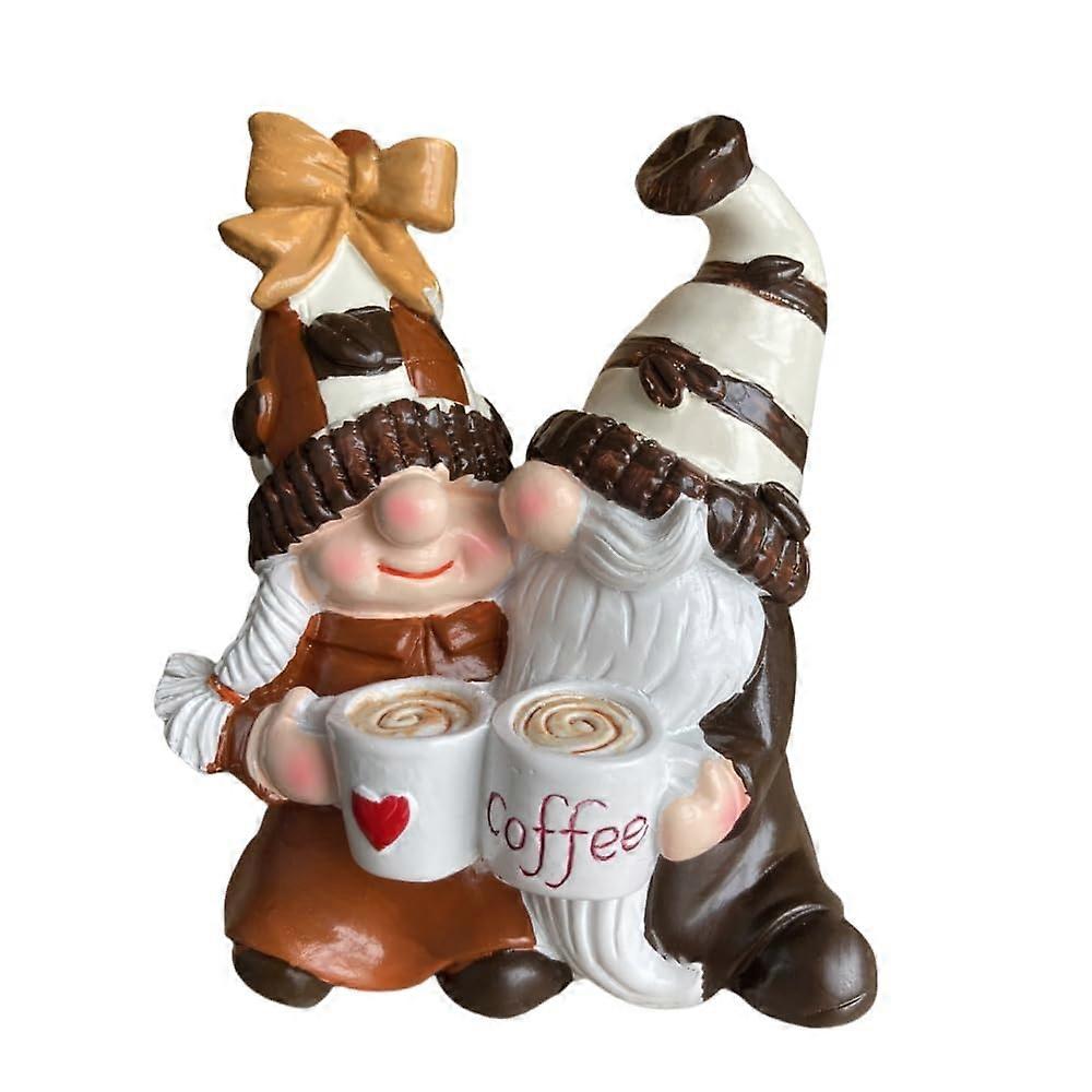 Coffee Gnomes Swedish Tomte Elf Dwarf Figurines For Coffee Bar Decor Accessories Couple