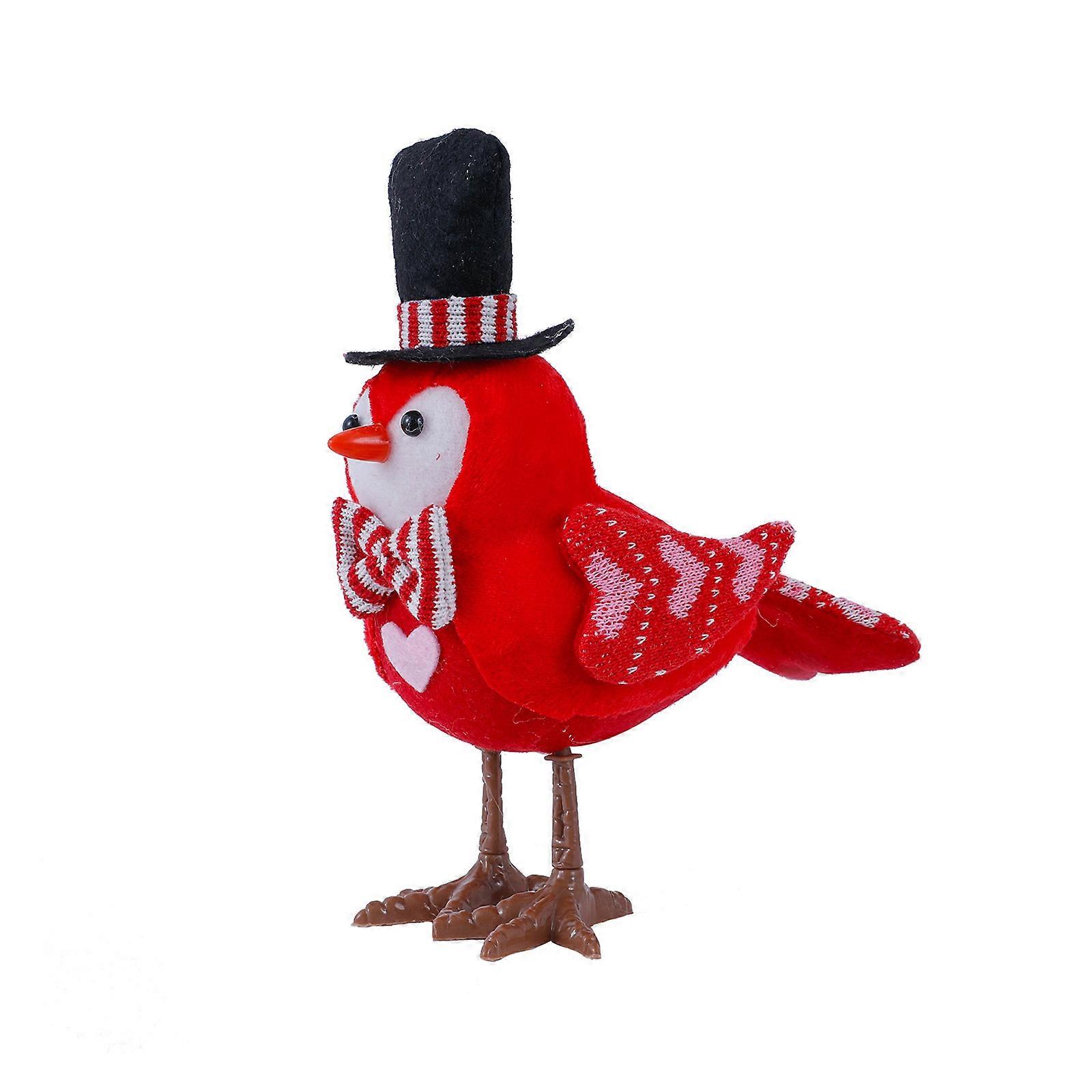 Valentine's Scene Decor Beautiful Standing Bird Figure LED Light Up Window Animal Statue Ornament Charming Setting  Red
