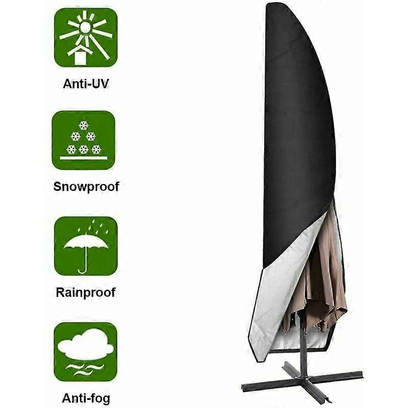 Umbrella Cover, Polyester, Adjustable Strap, Outdoor Offset Parasol, Weather Protection
