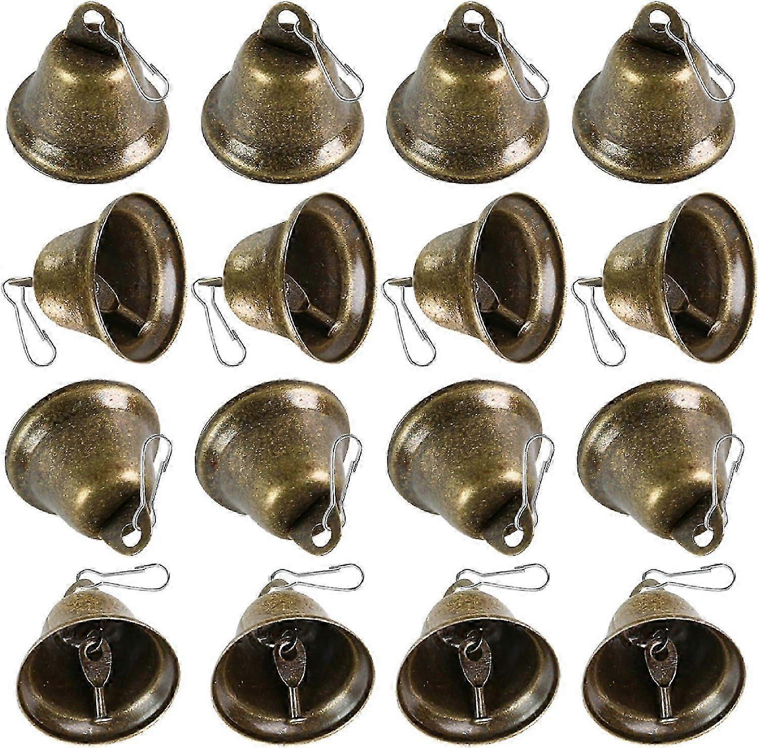 Vintage Bronze Crafted Bells 20PCS with Spring Hooks Ideal for Wind Chime Creation Wedding Decor and DIY Projects