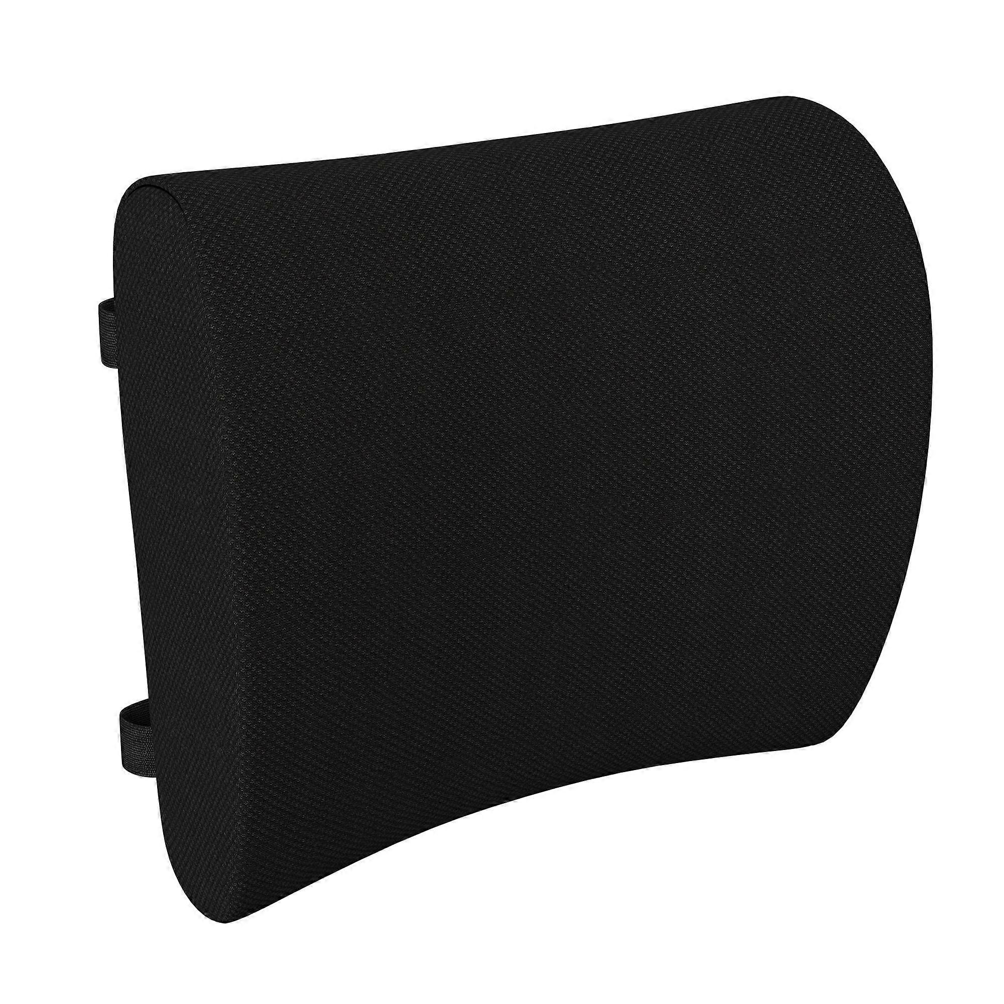 Lumbar Support Pillow Black Mesh Cover CertiR-US Memory Foam Snap Lock Adjustable Straps For Office Chair