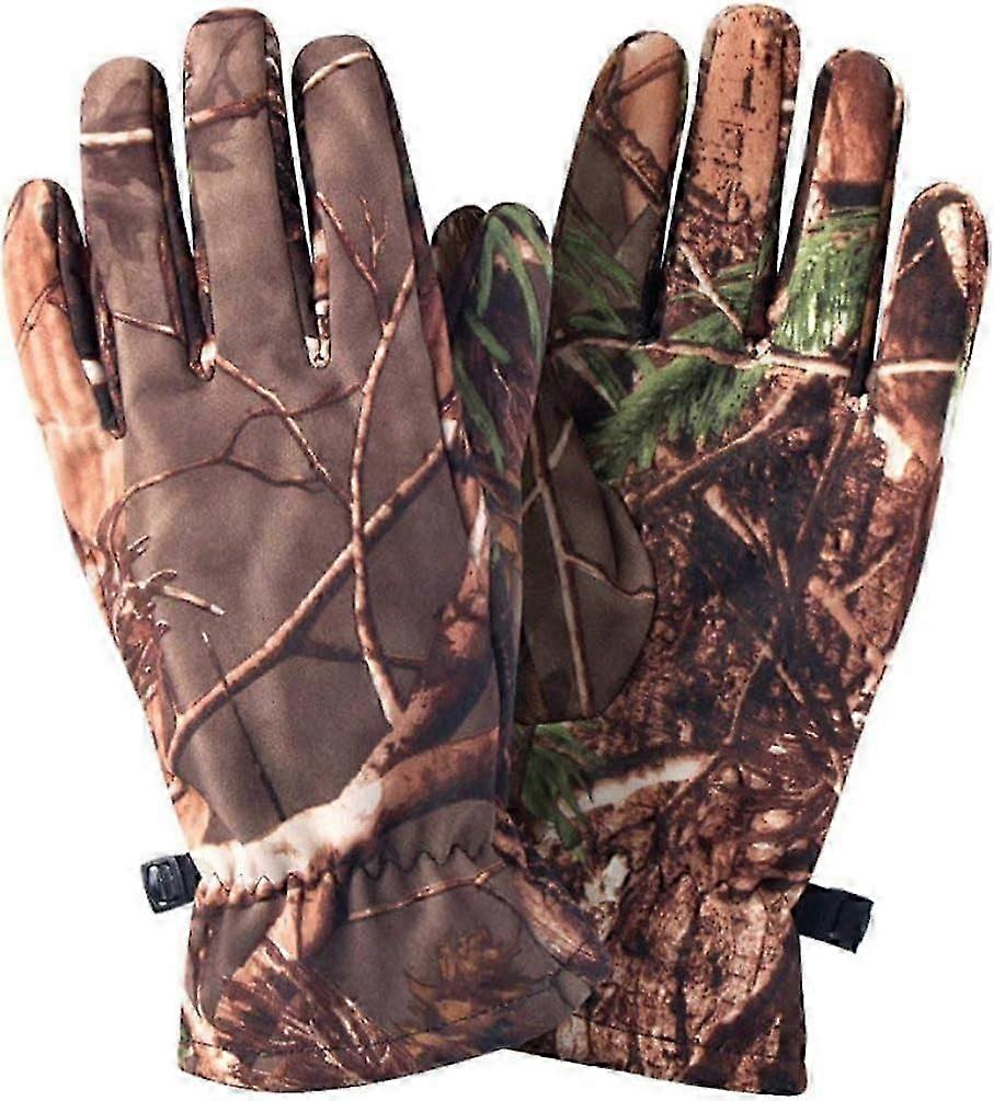 Hunting Gloves Waterproof Winter Warm Fleece Camouflage Full Finger Hunting Gloves Gear for Hunting Skiing Riding