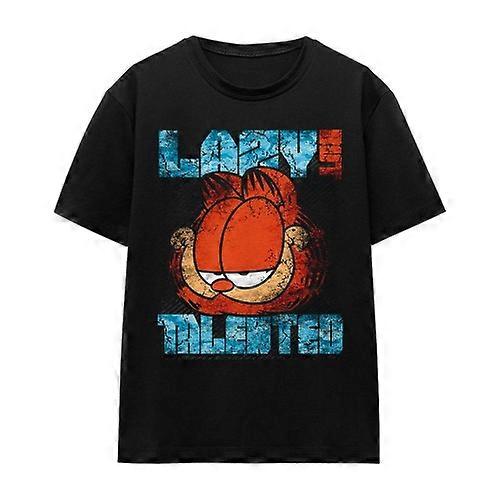Garfield Unisex Adult Lazy But Talented Distressed T-Shirt
