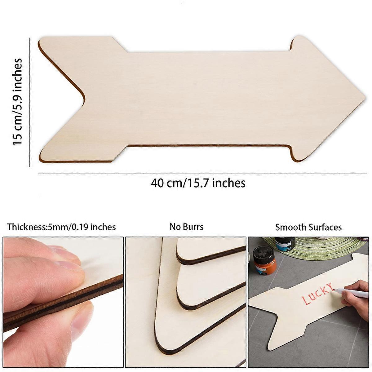 8PCS Wooden Shape Cutouts Unfinished Wood Sign Blank