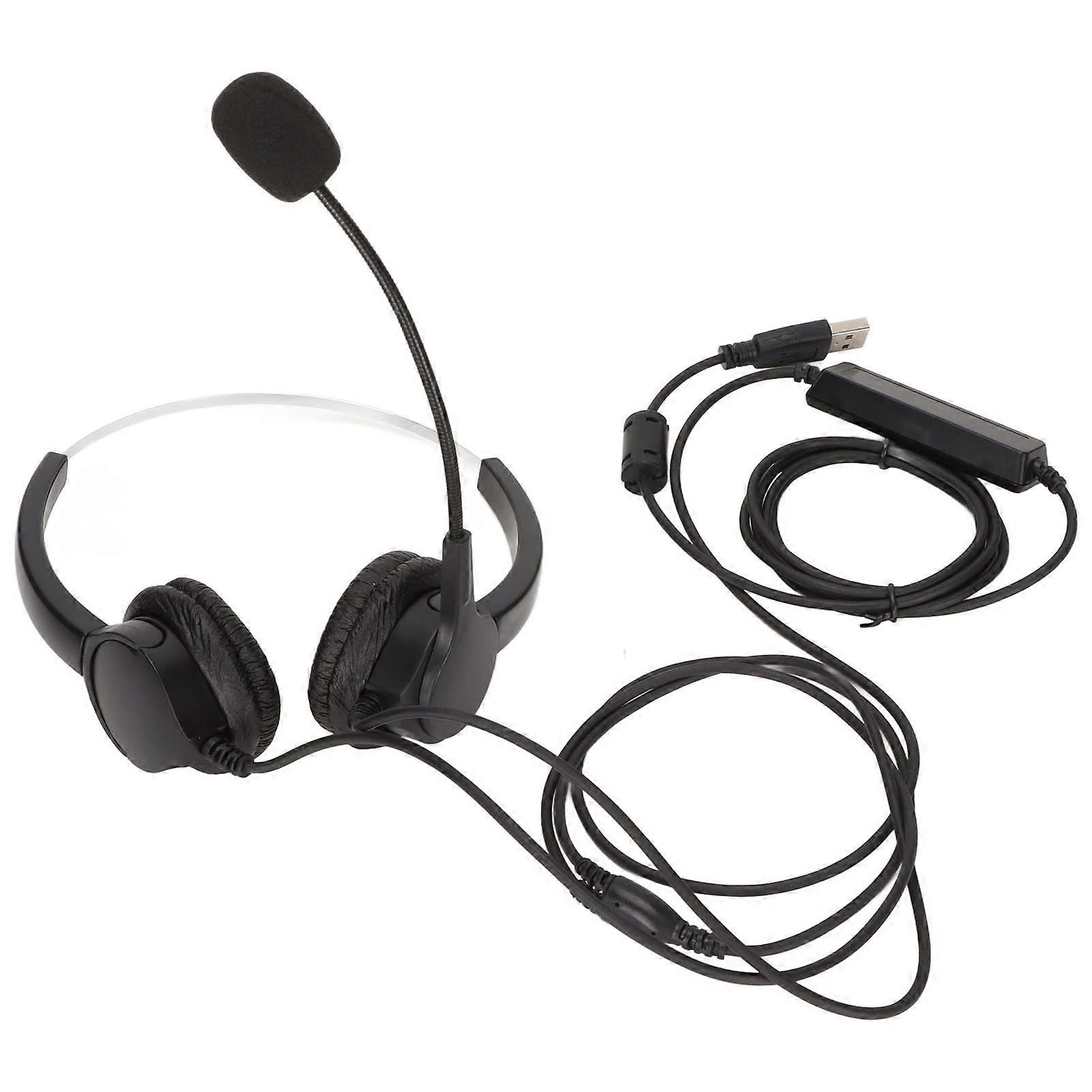 USB Wired Call Center Headphone, Business Noise Cancelling Headset with Mic and Volume Control, Outstanding for Customer Service and PC Laptop Use