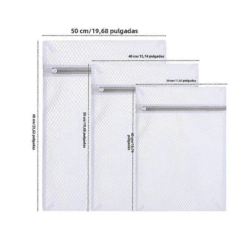 3pcs Washing Machine Bags with Zipper Closure and Polyester Mesh for Washing Machine, Bra, Net, Coarse Net, Laundry