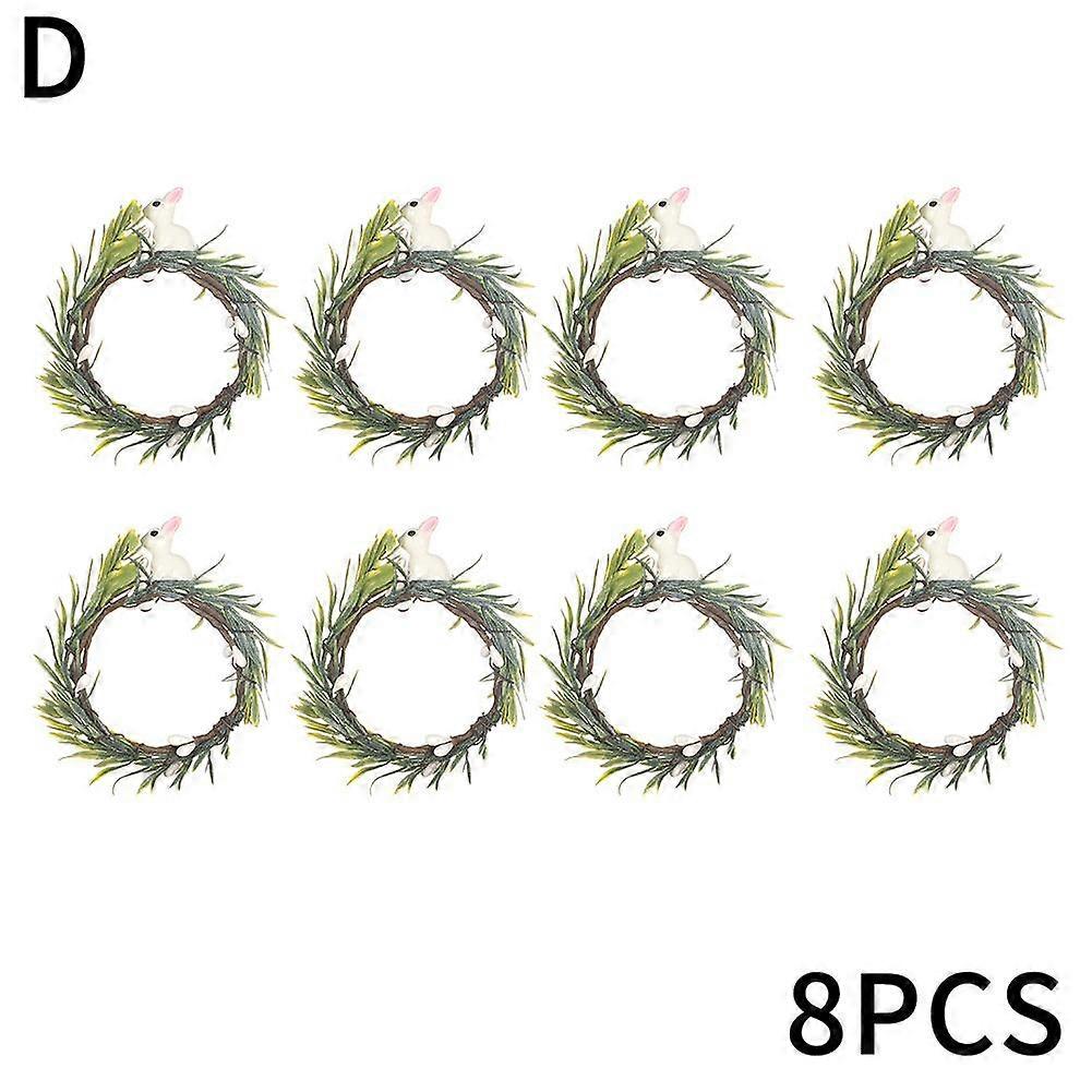 8pcs Easter Egg Western Style Easter Rabbit Decorative Easter Napkin Ring