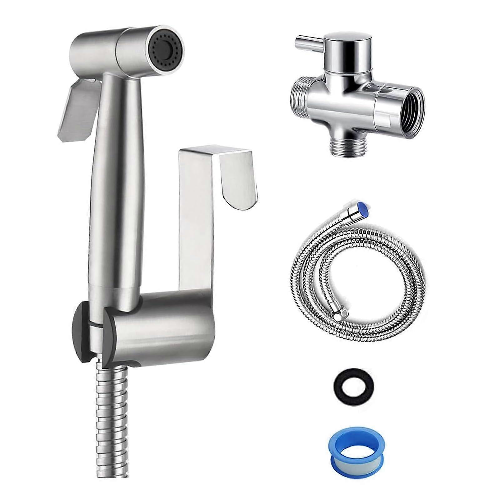 Bidet Sprayer Attachment for Toilet with Stainless Steel Hose and Adjustable Pressure Control for Easy Installation