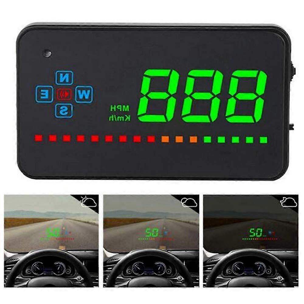 A2 Universal Car HUD Head-Up Display Imaging With Water Temperature, Voltage, And Fuel Consumption