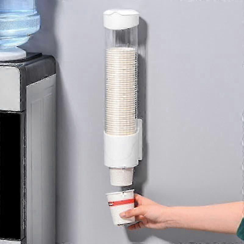 1pc Disposable Paper Cups Dispenser Plastic Wall Mounted Automatic Cup Storage Rack