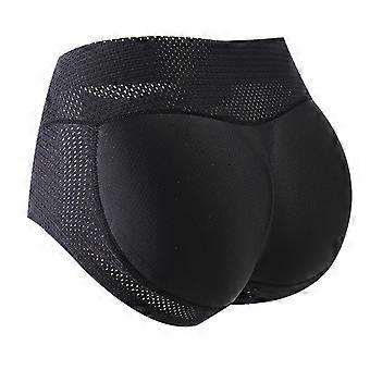 Calcinha Acolchoada para Mulheres Controle de Malha Cuecas Levantamento de Bumbum Modelador Falso Nádega Calcinha Modeladora Preta XL