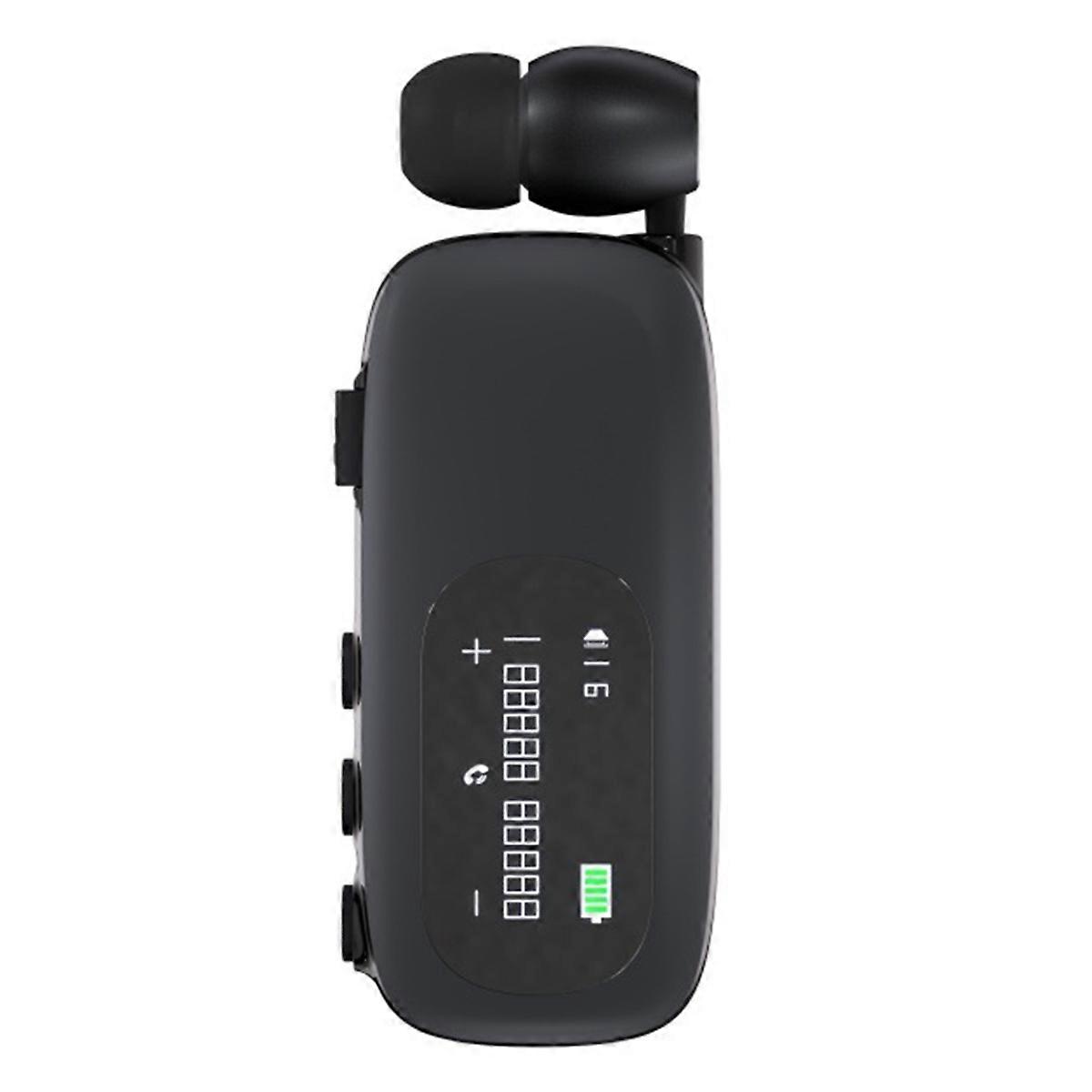سماعة أذن مشبك الأعمال بدون استخدام اليدين بلوتوث V5.4 شاشة LCD سماعات إلغاء ضوضاء المكالمات باللون الأسود لوتس غير لامع