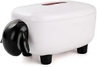 صندوق منديل على شكل خروف اكسسوارات الديكور المنزلي صندوق تخزين متعدد الوظائف PP مادة صندوق مناديل ديكور المنزل ، أسود