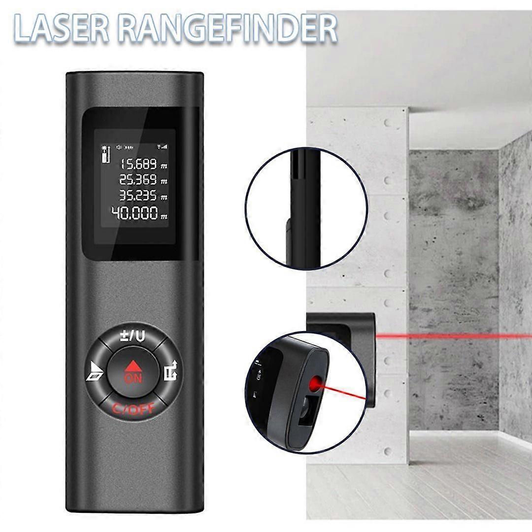 40M Mini Eletronic Level Digital Laser Rangefinder USB Charging Distance Meter Measure Range Finder Tool