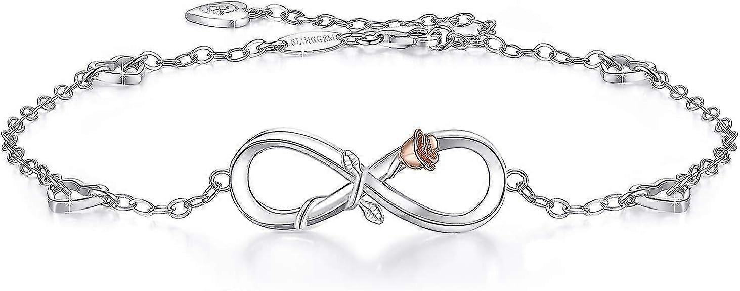 Fashion Simple Heart Shaped Two Tone Rose Anklet