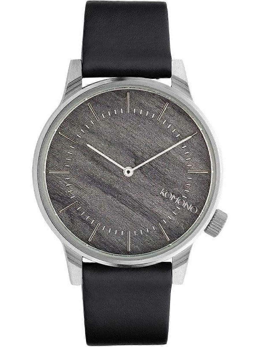 Komono Svart Äkta Läder KOM-W3015 Herrklocka