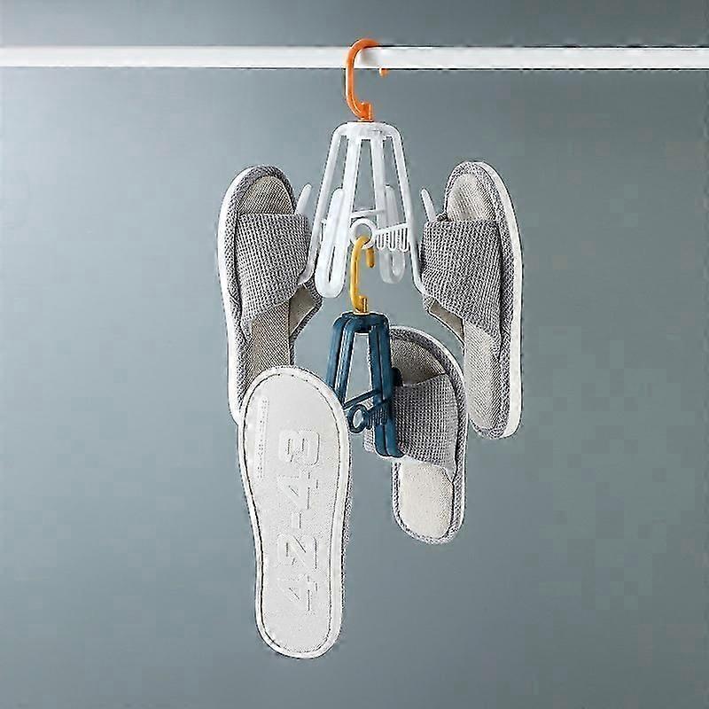Dry Shoe Rack Rotating Organizer Hanger with 4 Hooks Foldable for Drying Shoes