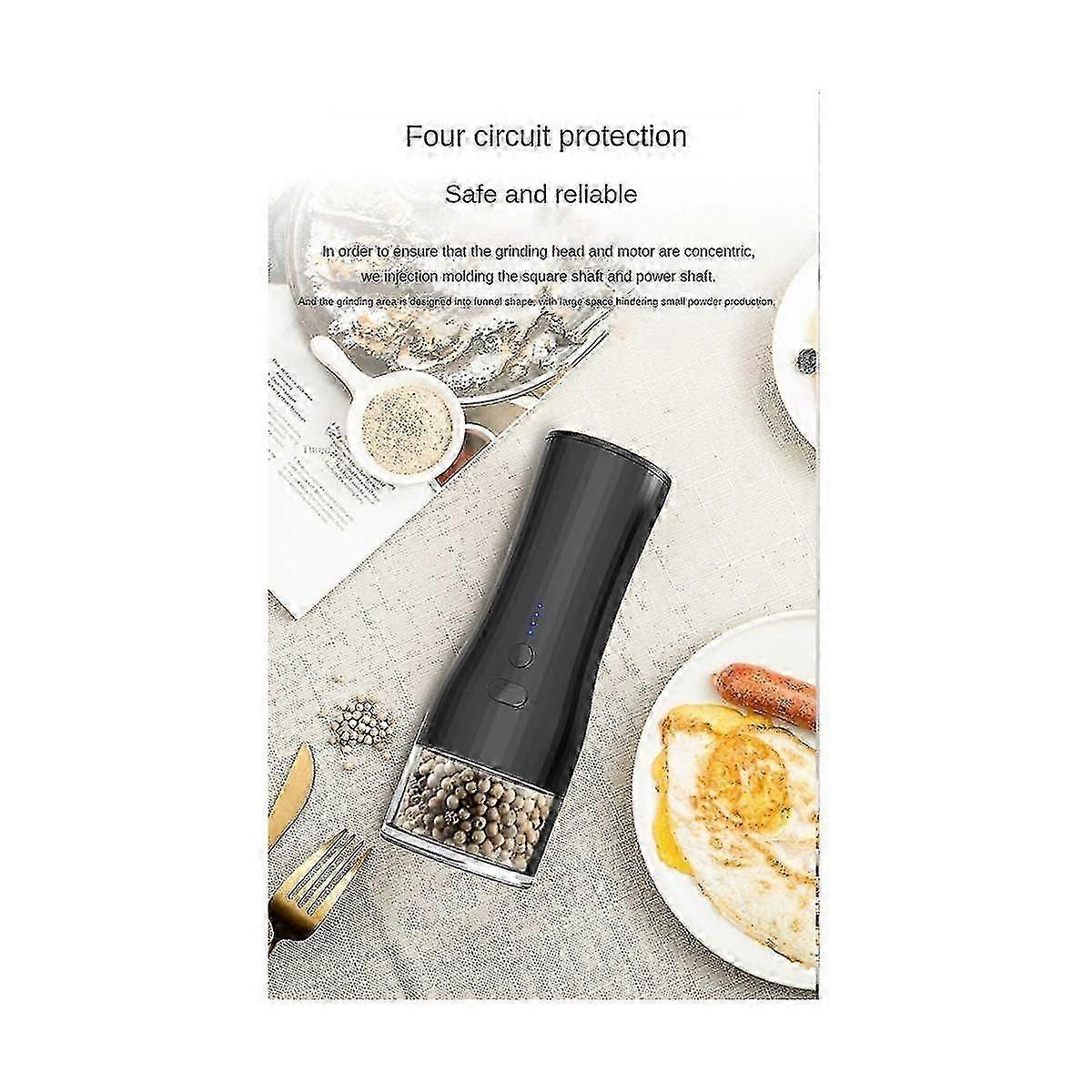 Electric Automatic Pepper Grinder Set 140ml Adjustable Coarseness Nuts Grains Crusher Food Grinder