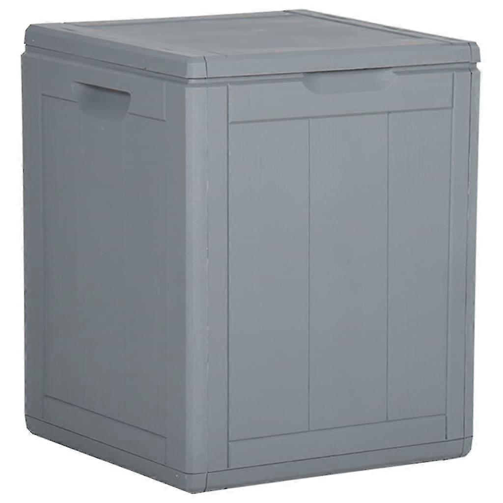 Garden Storage Box 90 L Grey PP Rattan well