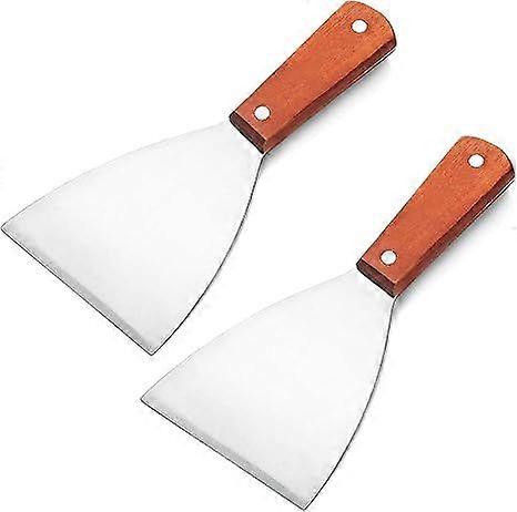 2PCS Stainless Steel Slant Grill Griddle Spatula Scraper Diner Flat Diagonal shovel