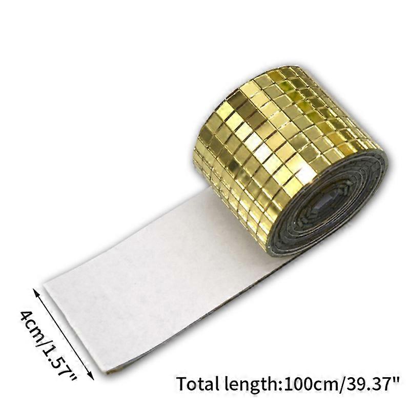 4x100cmミラーモザイクタイルステッカーDIY粘着性ミニスクエアアクリルウォールステッカークラフトパーティーホームデコレーション