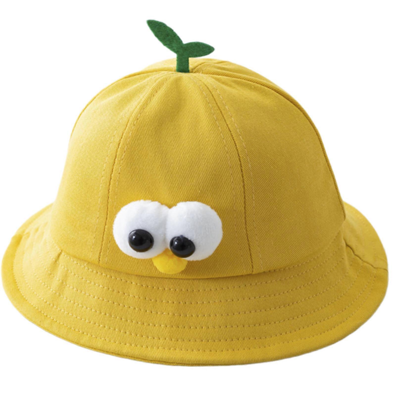 Trendy Women's Bucket Hat Comfortable Practical Bucket Hat Cartoon Shape Hat for Variouis Ages Yellow single hat on