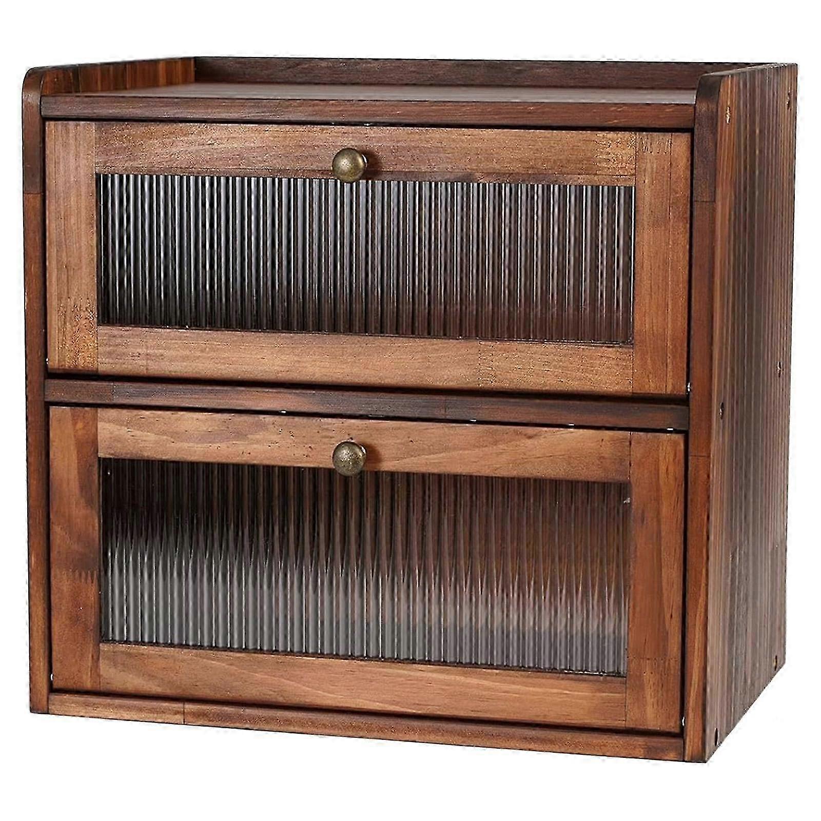 Farmhouse Style Bread Box for Kitchen Countertop - Rustic Vintage Bread Storage Container & Organizer