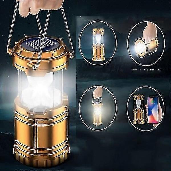 Rechargeable LED solar cell camping lamp
