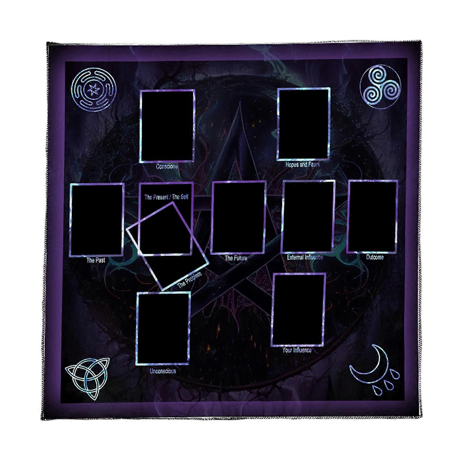Divinations Tablecloth Reading Card Astrologys Tarots Cards Tablecloth Altars Cloth Divinations Board Game Accessories B 75x75cm