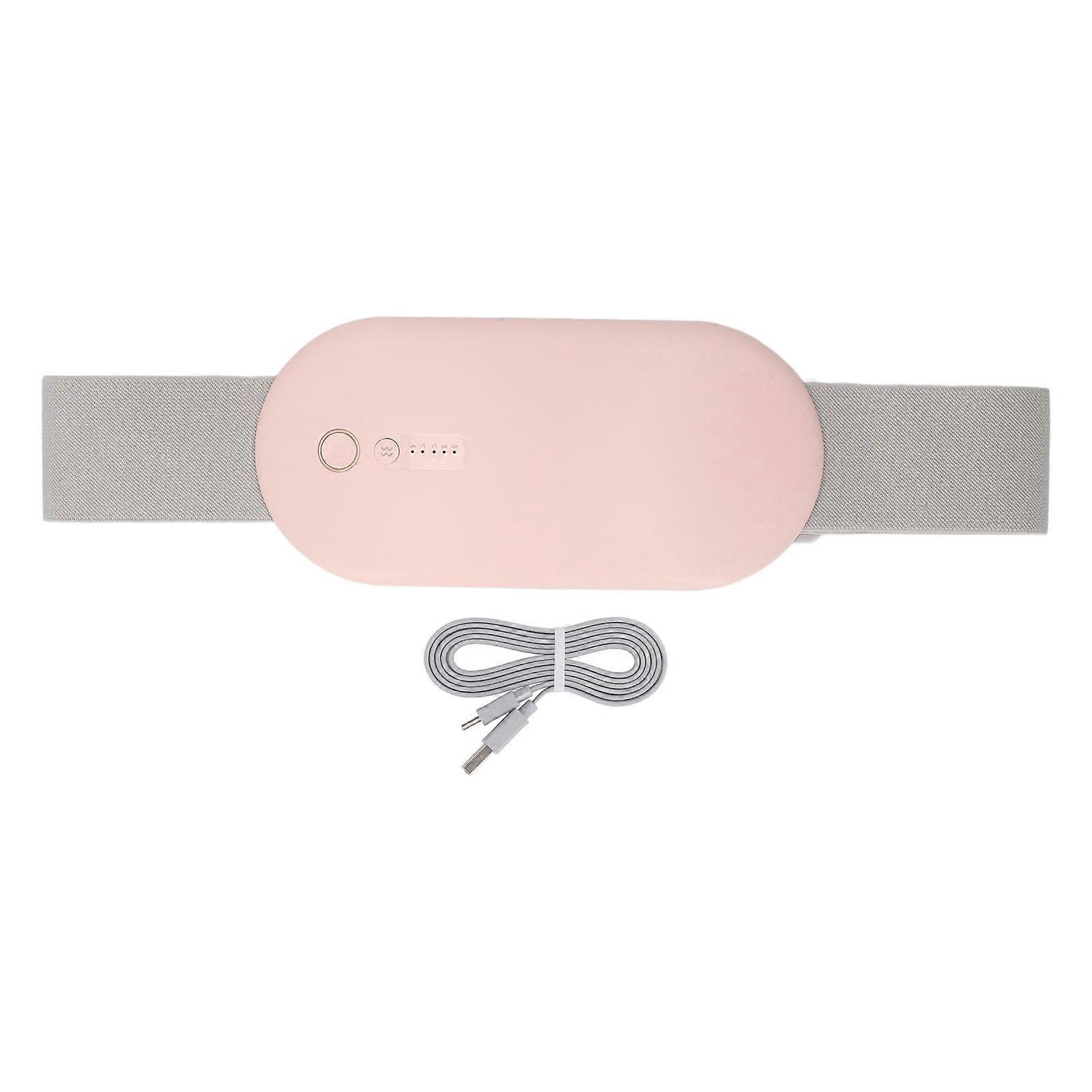 Warming Waist Belt Waist Heating Pad Portable Cordless Heating Hot Compress Pad for Home Office Pink