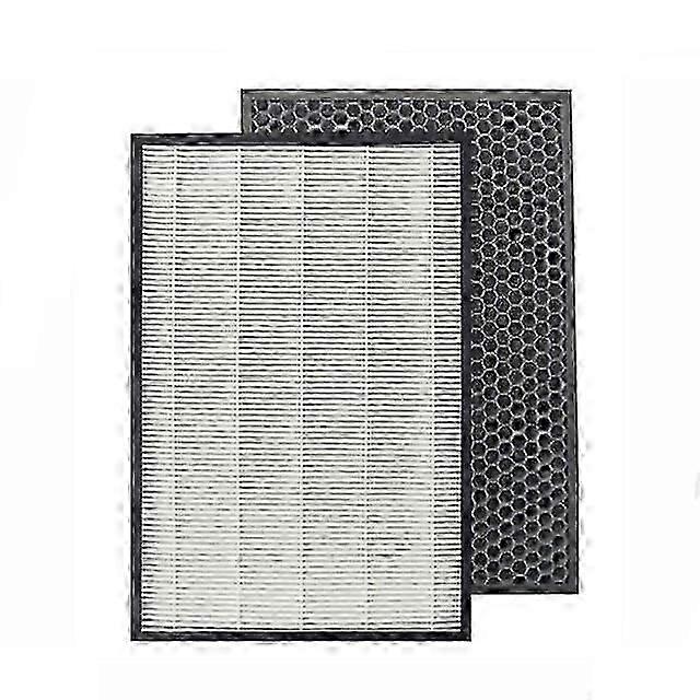 Sharp KC-D40 KC-D50 KC-D40Y KC-E40-W KC-E50-W KC-F50-W için 2 adet H12 Hepa Filtre FZ-D40HFE ve Aktif Karbon Filtre FZ-D40DFE