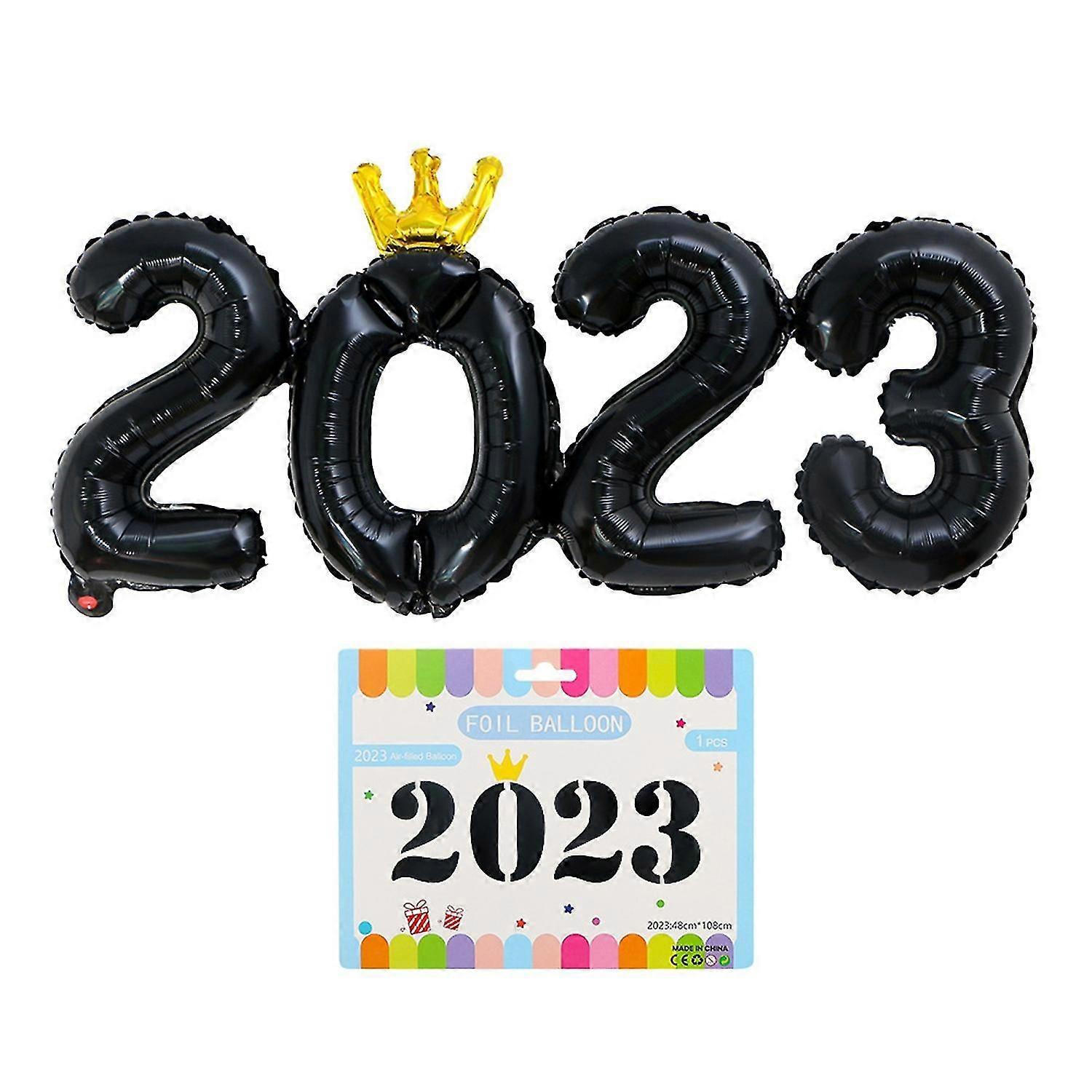 1 Set Number Balloon Inflatable Eco-friendly Durable Bright Color Enhance Atmosphere 2023 Happy Fest