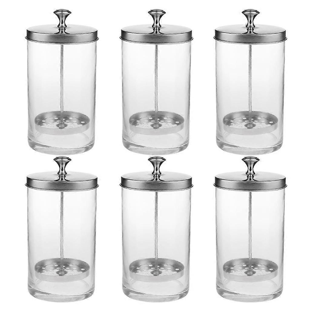 6x Disinfecting Sterilizing Jar For Barber Cutting Scissors Nipper Nail Art Tool