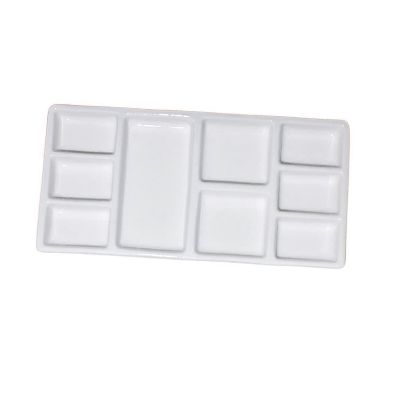 Paint Palette Enamel Mixing Plate Rectangular Pigment Holder White Plates for Painting