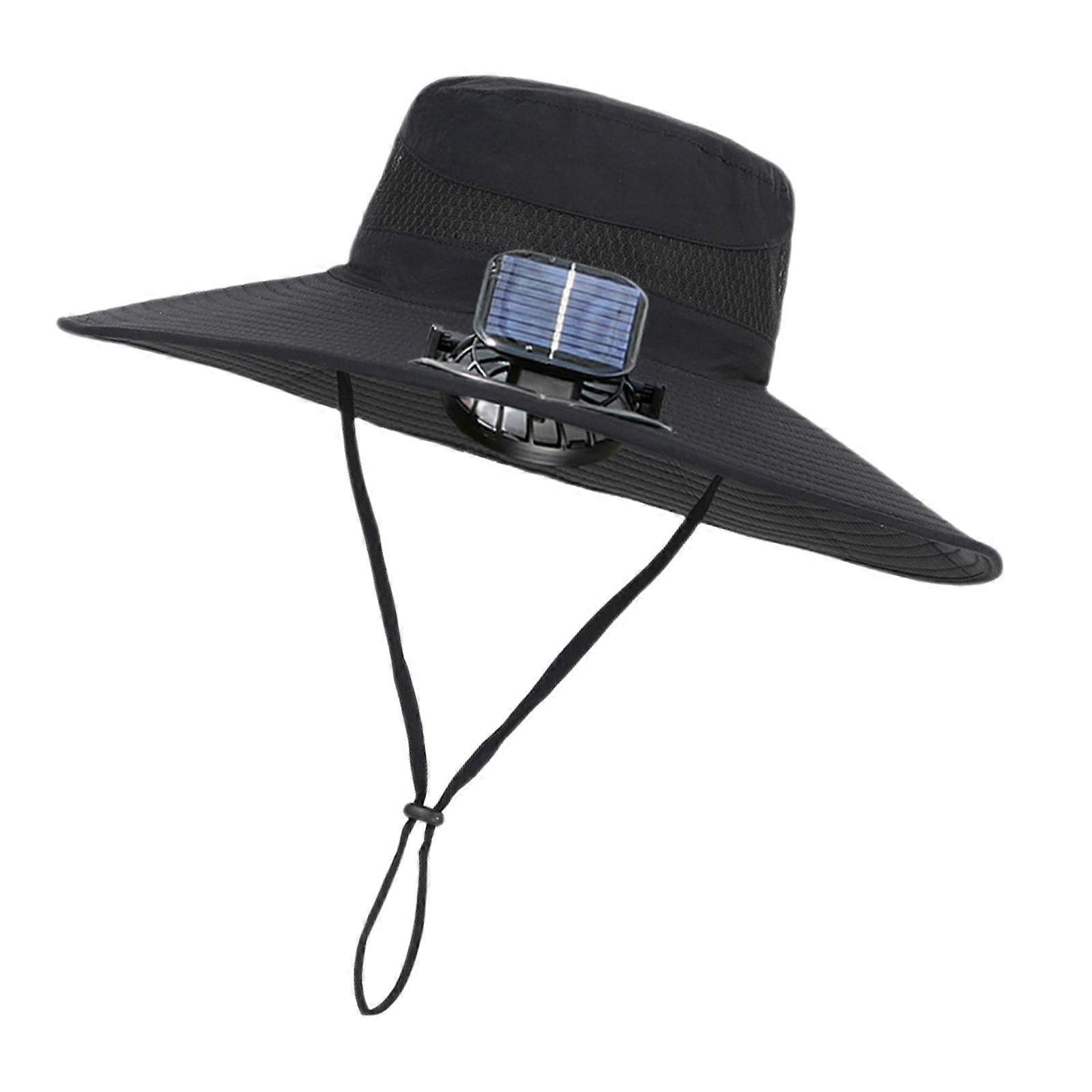 Güneş Şapkası Geniş Kenarlı Fan Soğutma Şapkası Kamp Erkekler Ve Kadınlar Için Plaj Açık Yürüyüş