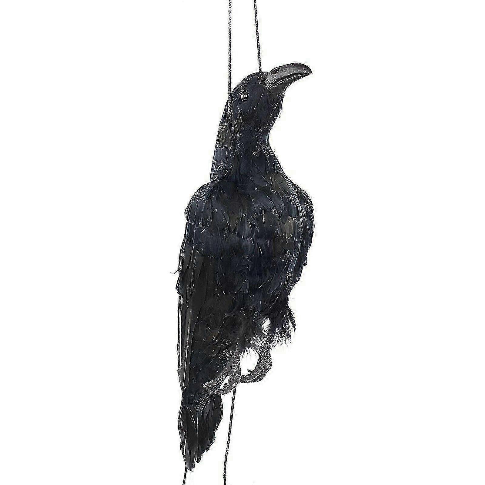 Énorme leurre de corbeau noir pour un affichage suspendu réaliste