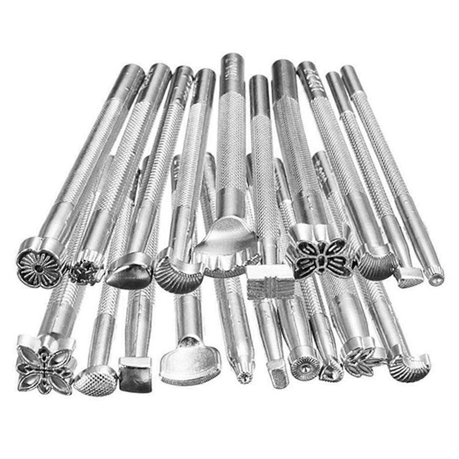 20PCS Leather Tools  Vintage Craftool Leather Stamps Punch DIY Tool