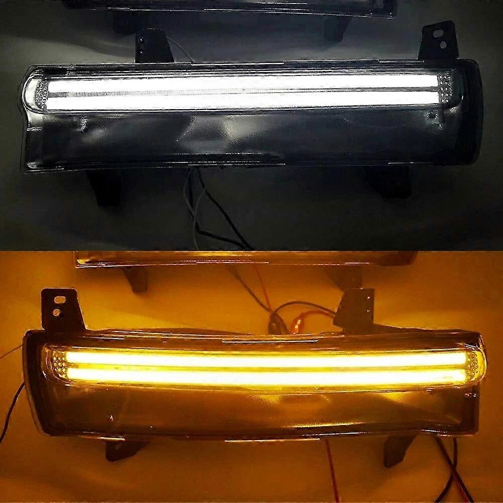 2Pcs Car LED Daytime Running Lights with Yellow Turn Signal Lights, Compatible with Jeep Compass Models from 2017 to 2020