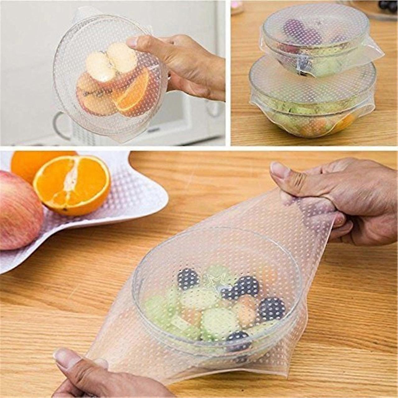 8-Pack Reusable Silicone Lids - Versatile Kitchen Storage Solutions for Various Needs