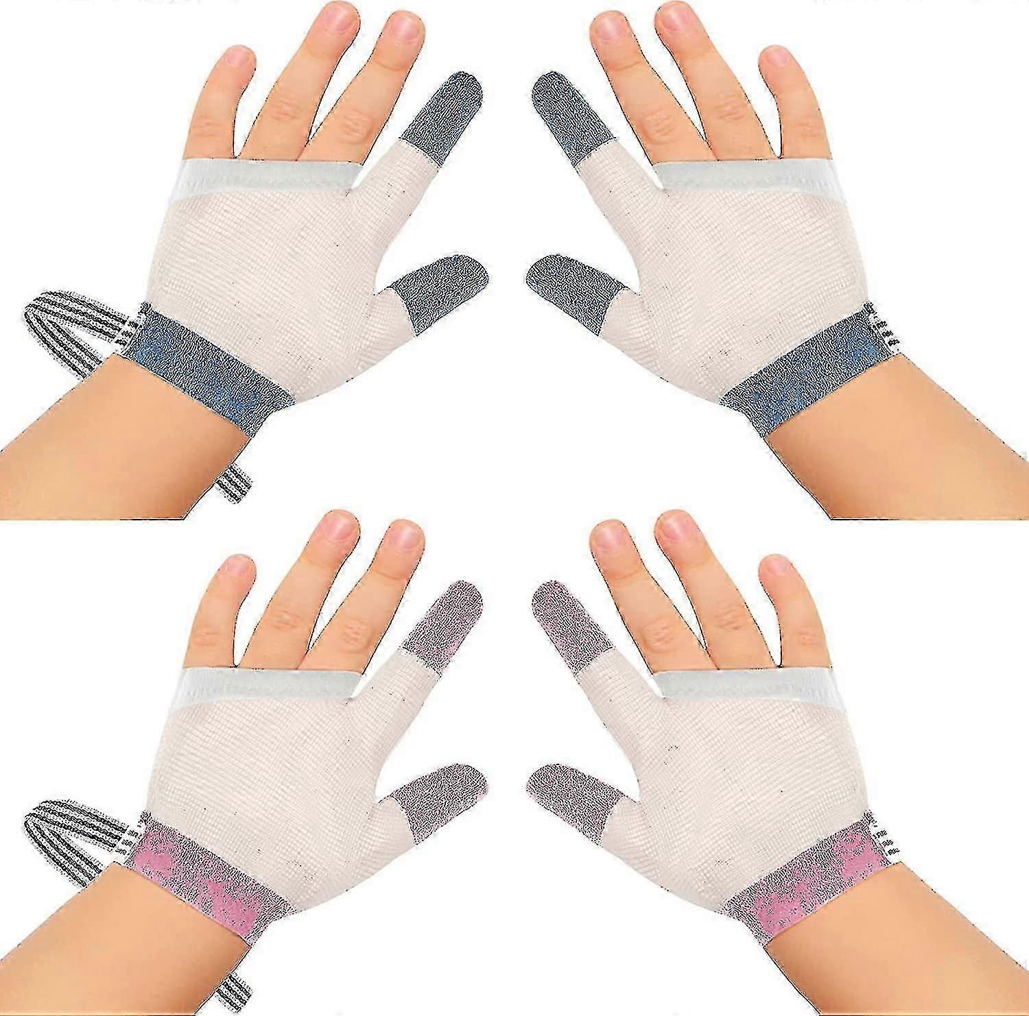 unbrand 2pairs Stop Thumb Sucking Finger Guard Pink Breathable Baby Finger Sucking Stop For Baby red