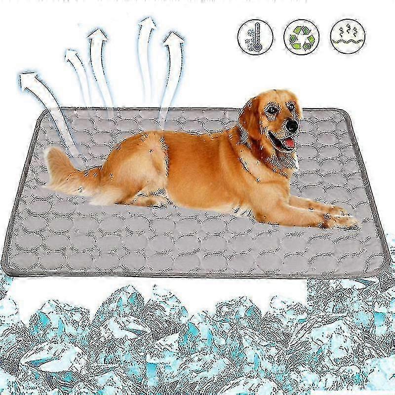 犬用冷却マット - 犬と猫用の無毒ジェルパッド、シックコールドベッド、XL、ブラウン