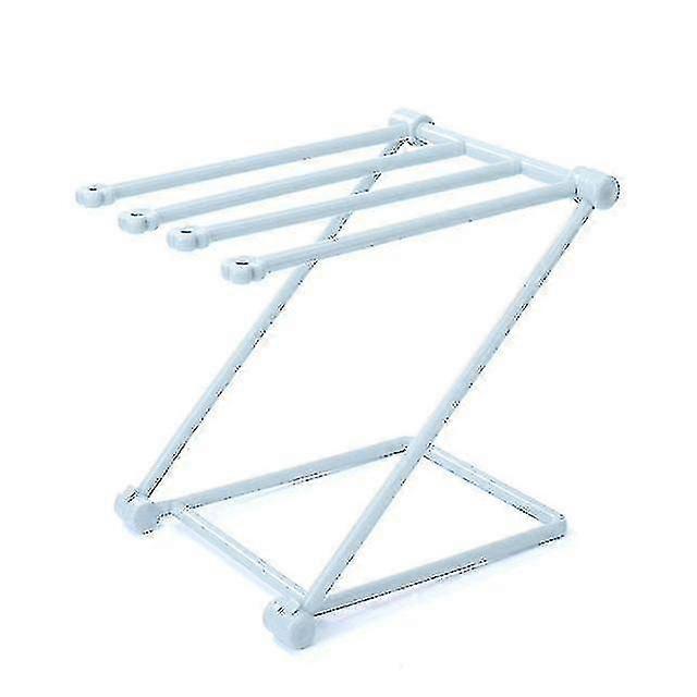 Foldable Bathroom Towel Rack Vertical Storage Drainer Set Free Punch Cup Holder