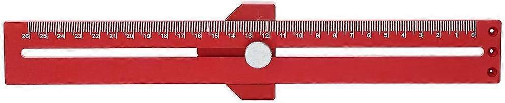 T-type marking ruler, red aluminum alloy with precision woodworking marking tool