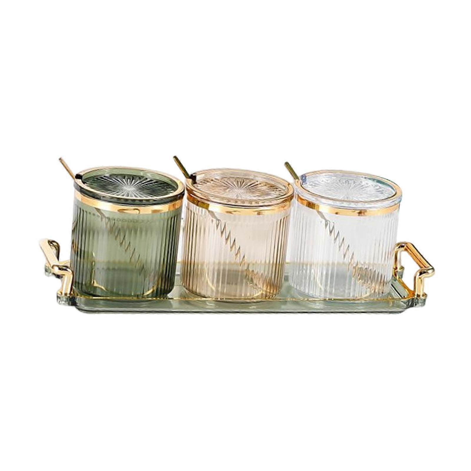 Spice Rack Seasoning Jar Tray Condiment Jars Mixed Color
