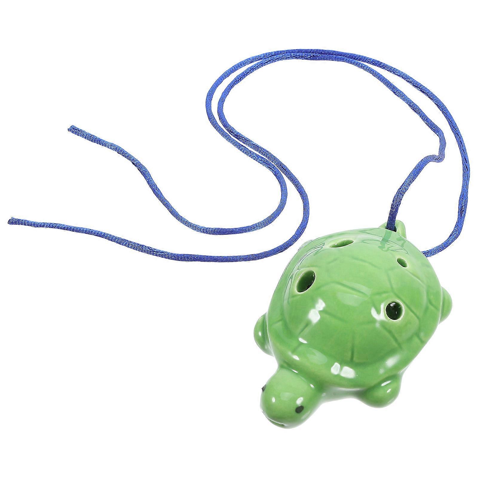 Turtle Shape Ocarina Flute Set Premium Porcelain Musical Instrument for Beginners, Includes Lanyard, Melodious Sound, Random Color