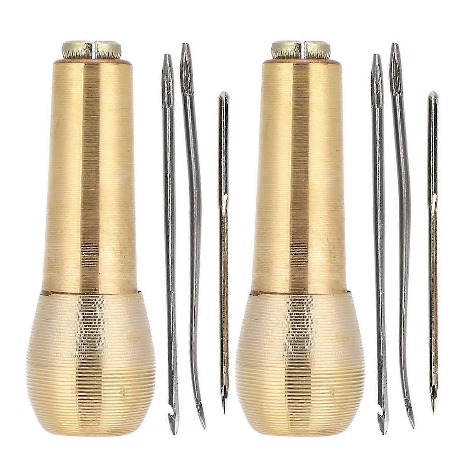 2 Set Copper Handle Leather Sewing Awl Shoe Repair Tool Kit